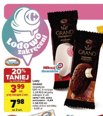 L贸d o smaku serka mascarpone z sosem tiramisu w czekoladzie e.wedel Koral grand promocja