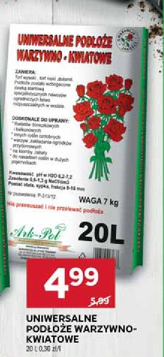 Pod艂o偶e uniwerslane warzywno-kwiatowe ARK-POL (NAWOZY) promocja