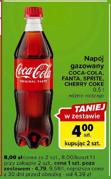 Napój Coca-cola cherry promocja