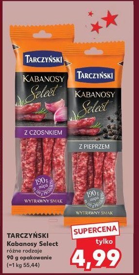 Kabanosy z czosnkiem TARCZYŃSKI KABANOS SELECT promocja w Kaufland