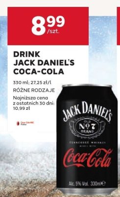 Drink Jack Daniel's Coca-Cola różne rodzaje promocja w Stokrotka