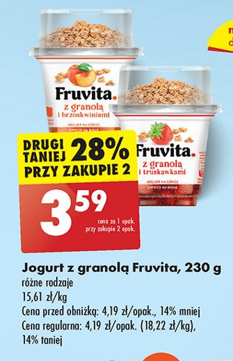 Jogurt brzoskwiniowy z granolą Fruvita promocja