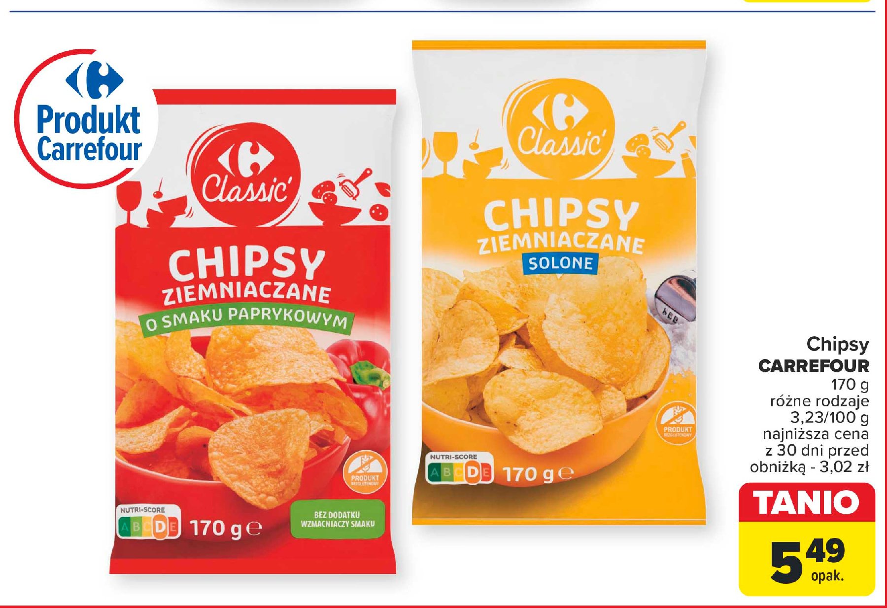 Chipsy solone Carrefour promocja w Carrefour Market