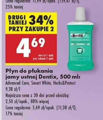 P艂yn do p艂ukania jamy ustnej smart white freezing mint Dentix promocja