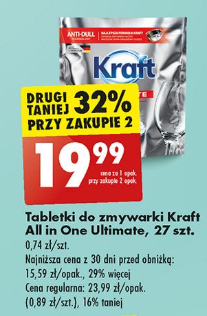 Kapsułki do zmywarek Kraft ultimate promocja w Biedronka