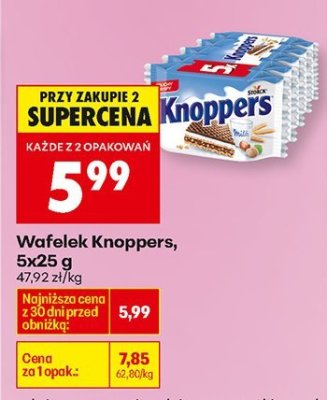 Wafelek Knoppers 5x25g promocja w Biedronka