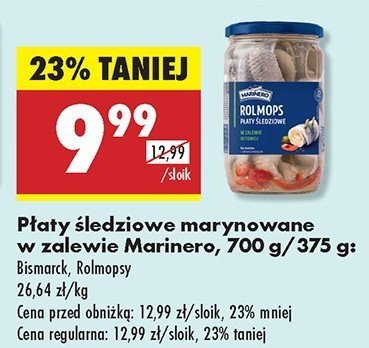 Filety 艣ledziowe w zalecie octowej rolmopsy Marinero promocja