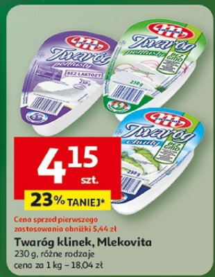 Twaróg klinек Mlekovita promocja w Auchan