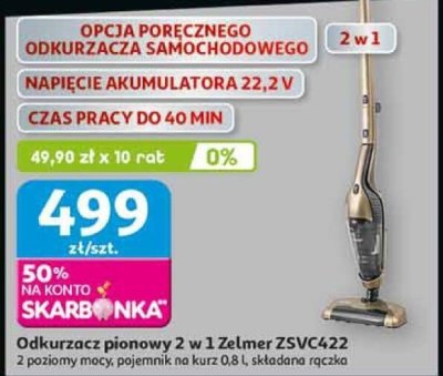 Odkurzacz pionowy 2 w 1 Zelmer ZSVC422 promocja w Auchan