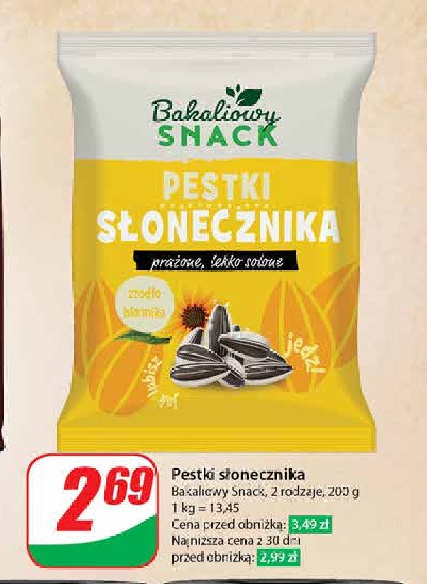 Słonecznik łuskany Bakaliowy snack promocja