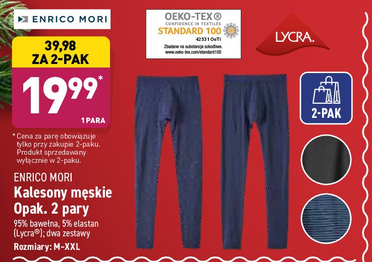 Kalesony męskie z bawełną bio m-xxl Enrico mori promocja