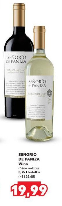 Wino SENORIO DE PANIZA TINTO SEMI-SECO promocja w Kaufland