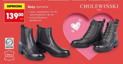 Buty damskie Cholewiński skórzane promocja w Biedronka