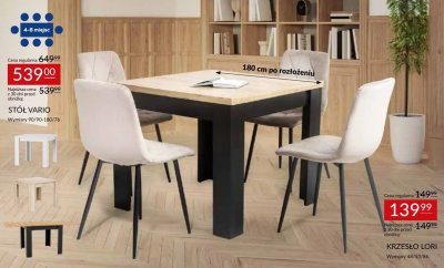 Stół VARIO wymiary 90/90-180/76 Abra Meble promocja w Abra Meble