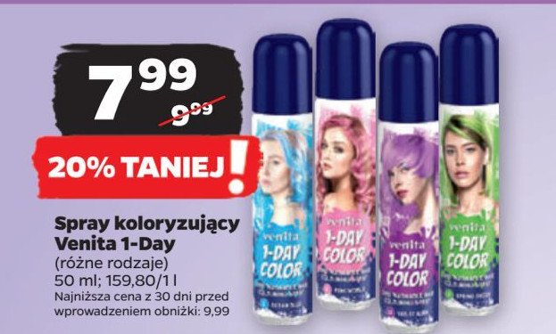 Spray koloryzujący do włosów nr 10 fioletowa aura Venita 1-day color promocja