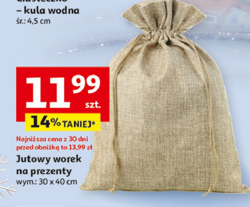 Worek jutowy na prezenty 30 x 40 cm promocja