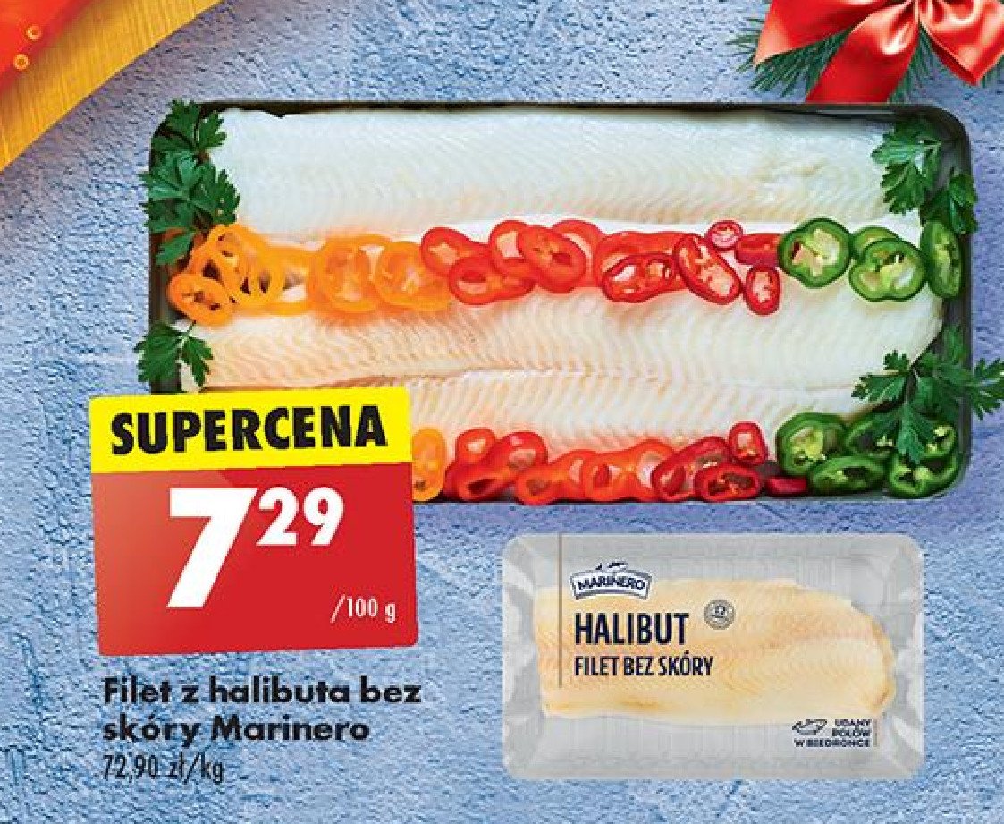 Halibut filet ze skórą Marinero promocja w Biedronka