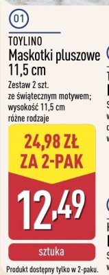 Maskotki pluszowe 11,5 cm 2-pak promocja w Aldi
