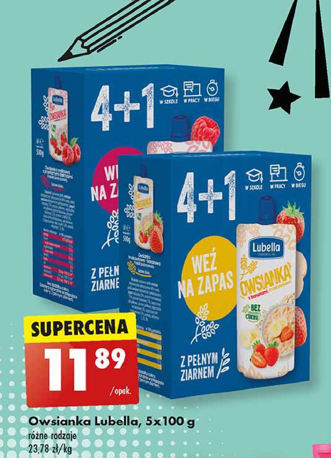 Owsianka truskawka banan Lubella promocja