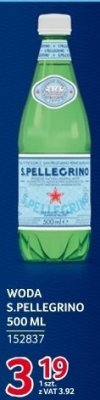 Woda S.Pellegrino 500ML promocja w Selgros