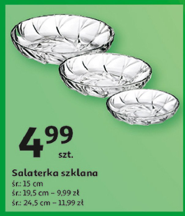 Salaterka szklana 19.5 cm promocja w Auchan