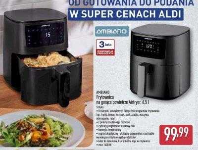 Frytownica na gorące powietrze Airfryer AMBIANO 6,5 l promocja w Aldi