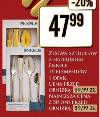 Zestaw sztućców z nadrukiem Enkele 16 elementów / 1 opak. promocja w Dino