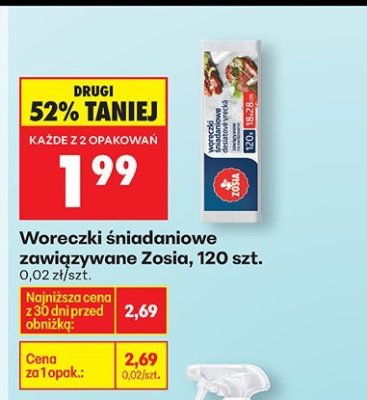 Woreczki śniadaniowe zawiązywane Zosia, 120 szt. promocja w Biedronka
