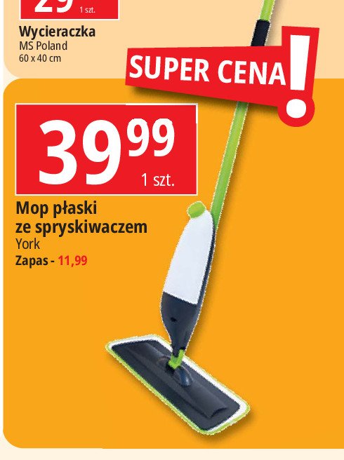 Mop płaski ze spryskiwaczem YORK CENTI promocja