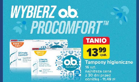 Tampony super O.b. procomfort promocja