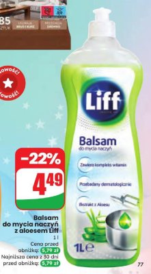 Balsam do mycia naczyń z aloesem Liff promocja w Dino