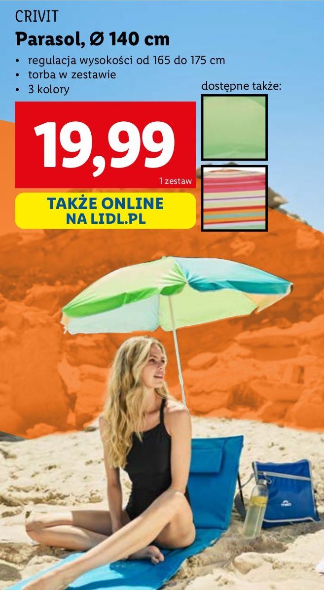 Parasol 140 cm Crivit promocja w Lidl