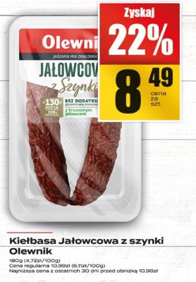 Kiełbasa Jałowcowa z szynki Olewnik promocja w Supeco
