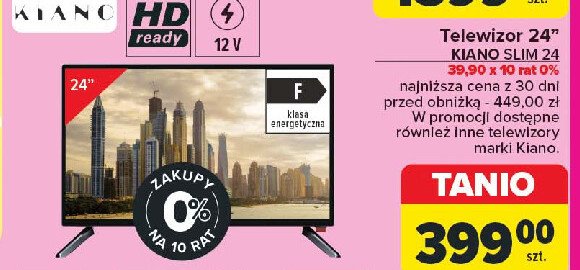 Telewizor slim 24" Kiano promocja