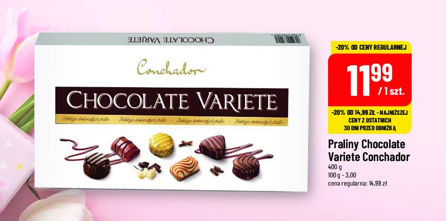Praliny chocolate variete Conchador promocja