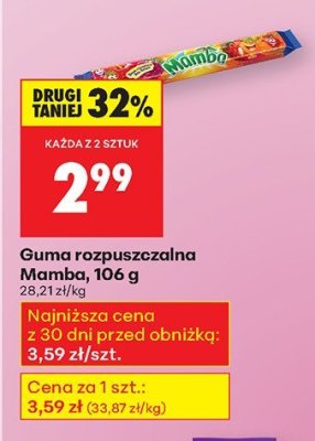 Guma rozpuszczalna Mamba, 106 g promocja w Biedronka