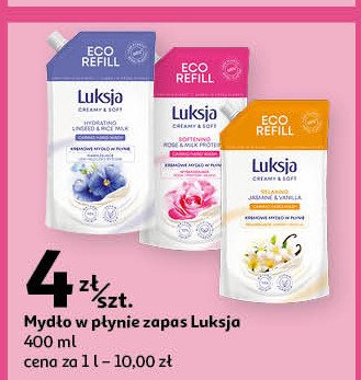 Mydło w płynie linen & rice milk zapas Luksja creamy & soft promocja