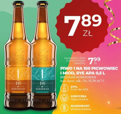Piwo KORMORAN 1 NA 100 RYE APA 0,5 L promocja w Duży Ben