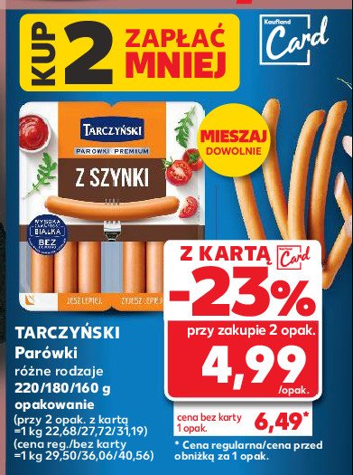 Parówki z szynki Tarczyński promocja