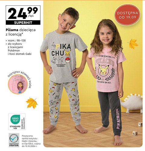 Piżama dziewczęca koci domek gabi 98-128 promocja w Biedronka