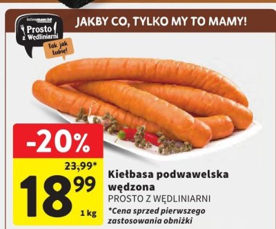 Kiełbasa podwawelska wędzona promocja w Intermarche