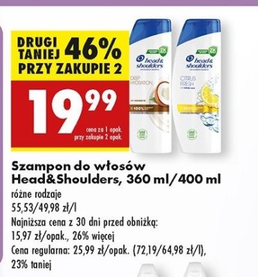 Szampon do włosów citrus fresh Head&shoulders promocja