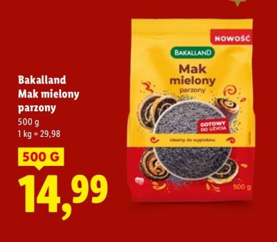 Mak mielony parzony Bakalland promocja w Lidl