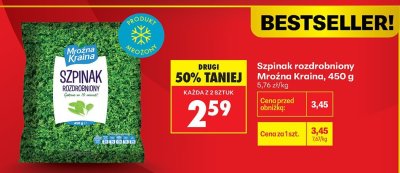 Szpinak rozdrobniony Mrożna Kraina promocja w Biedronka