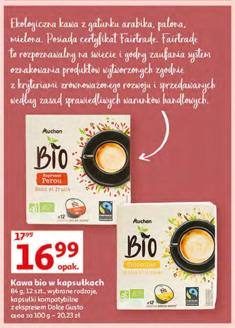 Kawa colombia Auchan bio promocje