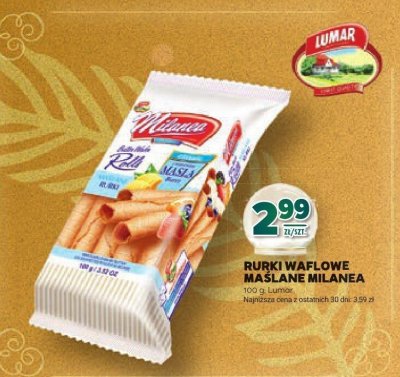 Rurki waflowe maślane Milana promocja w Stokrotka