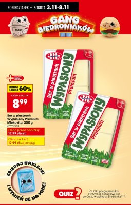 Ser w plastrach Wypasiony Premium Mlekovita promocja w Biedronka