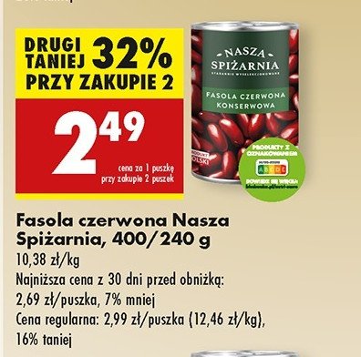 Fasola konserwowa czerwona Nasza spiżarnia promocja w Biedronka