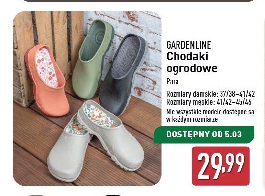 Chodaki ogrodowe damskie 37/38-41/42 GARDEN LINE promocja