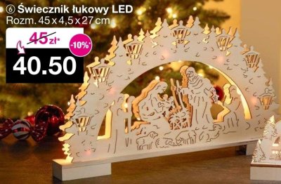 Świecznik łukowy LED Rozm. 45 x 4,5 x 27 cm promocja w Woolworth